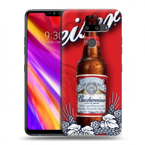 Дизайнерский пластиковый чехол для LG G8 ThinQ Budweiser