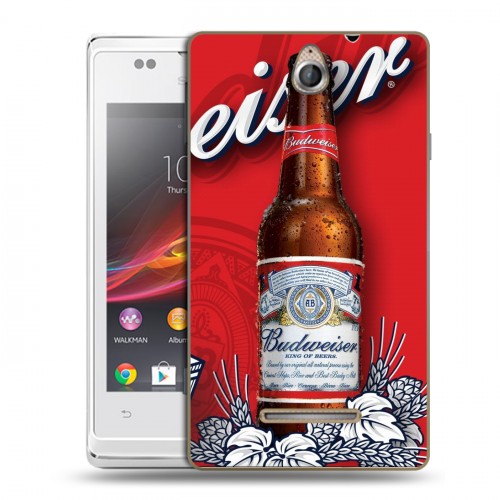 Дизайнерский пластиковый чехол для Sony Xperia E Budweiser