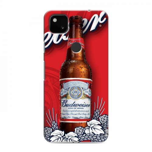 Дизайнерский пластиковый чехол для Google Pixel 4a Budweiser