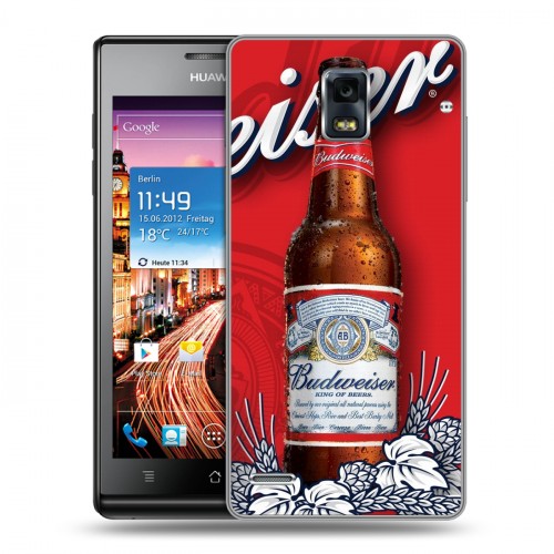 Дизайнерский пластиковый чехол для Huawei Ascend P1 Budweiser