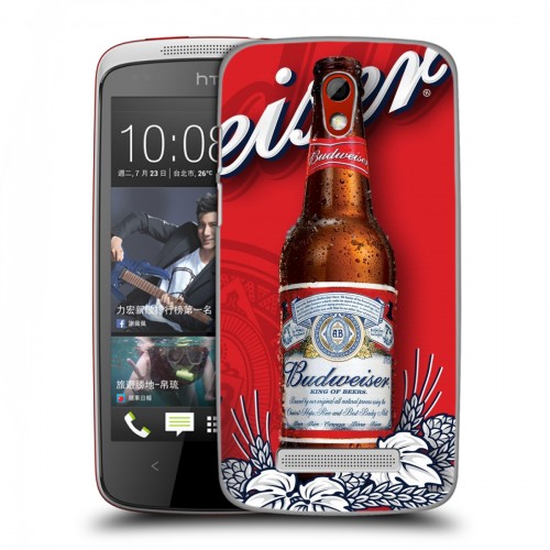 Дизайнерский пластиковый чехол для HTC Desire 500 Budweiser