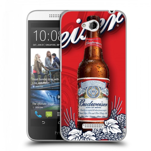 Дизайнерский пластиковый чехол для HTC Desire 616 Budweiser