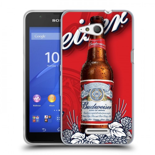 Дизайнерский пластиковый чехол для Sony Xperia E4g Budweiser