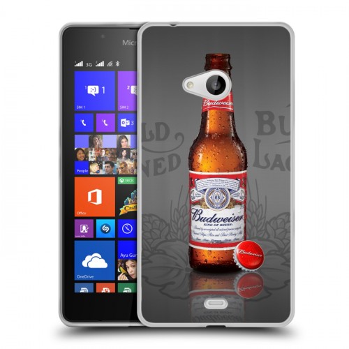 Дизайнерский пластиковый чехол для Microsoft Lumia 540 Budweiser