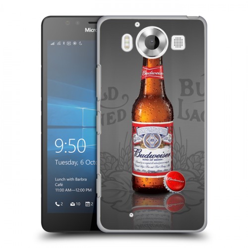 Дизайнерский пластиковый чехол для Microsoft Lumia 950 Budweiser