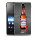 Дизайнерский пластиковый чехол для Sony Xperia TX Budweiser