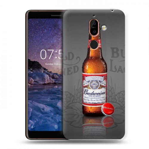 Дизайнерский пластиковый чехол для Nokia 7 Plus Budweiser