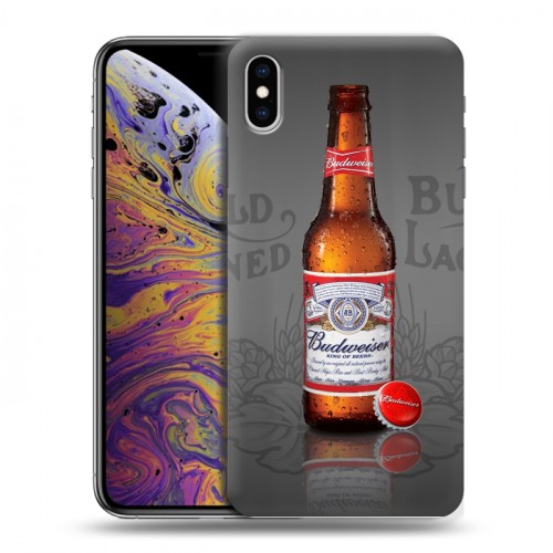Дизайнерский силиконовый чехол для Iphone Xs Max Budweiser