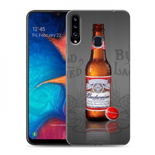 Дизайнерский пластиковый чехол для Samsung Galaxy A20s Budweiser