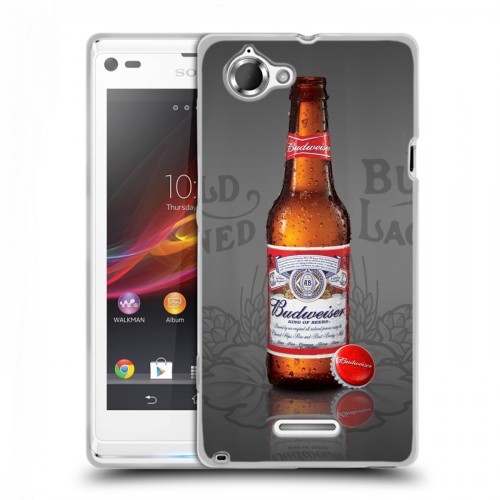 Дизайнерский пластиковый чехол для Sony Xperia L Budweiser