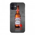 Дизайнерский силиконовый с усиленными углами чехол для Iphone 12 Mini Budweiser