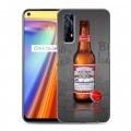 Дизайнерский силиконовый с усиленными углами чехол для Realme 7 Budweiser