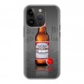 Дизайнерский силиконовый чехол для Iphone 14 Pro Budweiser