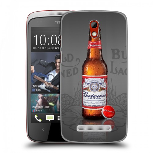 Дизайнерский пластиковый чехол для HTC Desire 500 Budweiser