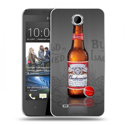 Дизайнерский пластиковый чехол для HTC Desire 300 Budweiser