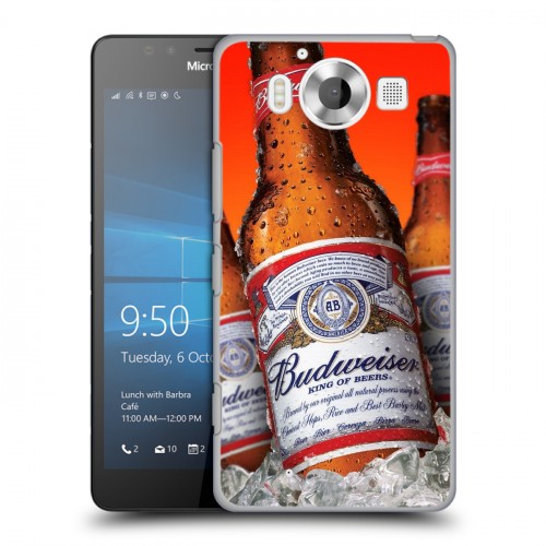 Дизайнерский пластиковый чехол для Microsoft Lumia 950 Budweiser