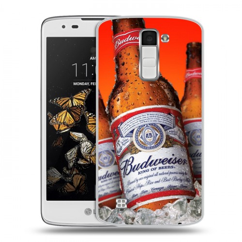 Дизайнерский пластиковый чехол для LG K8 Budweiser