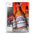 Дизайнерский пластиковый чехол для Sony Xperia E Budweiser