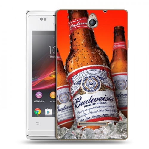 Дизайнерский пластиковый чехол для Sony Xperia E Budweiser