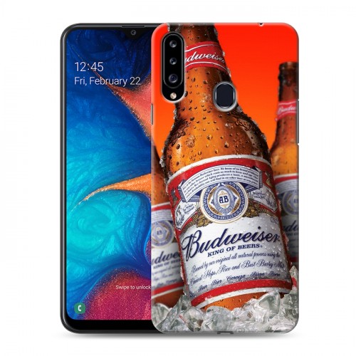 Дизайнерский пластиковый чехол для Samsung Galaxy A20s Budweiser