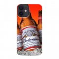 Дизайнерский силиконовый с усиленными углами чехол для Iphone 12 Mini Budweiser