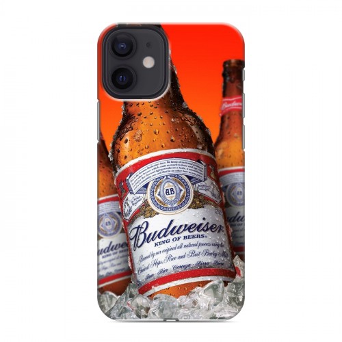 Дизайнерский силиконовый с усиленными углами чехол для Iphone 12 Mini Budweiser