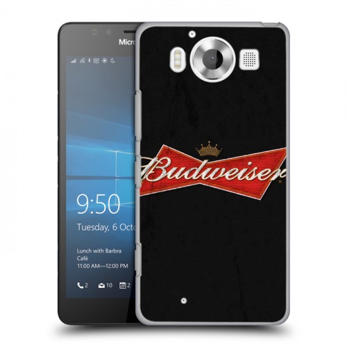 Дизайнерский пластиковый чехол для Microsoft Lumia 950 Budweiser