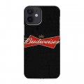 Дизайнерский силиконовый с усиленными углами чехол для Iphone 12 Mini Budweiser