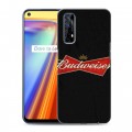 Дизайнерский силиконовый с усиленными углами чехол для Realme 7 Budweiser