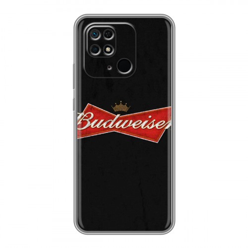 Дизайнерский силиконовый с усиленными углами чехол для Xiaomi Redmi 10C Budweiser