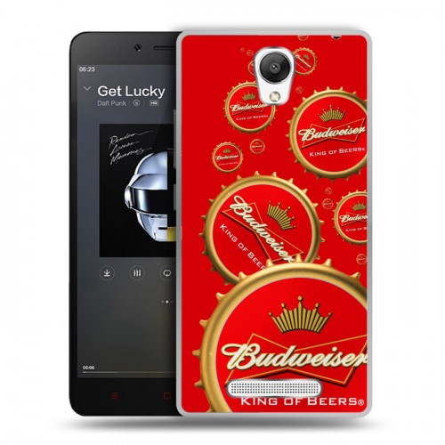 Дизайнерский силиконовый чехол для Xiaomi RedMi Note 2 Budweiser