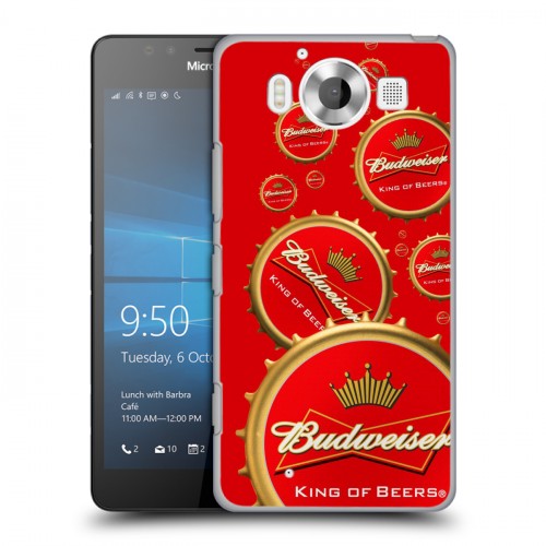 Дизайнерский пластиковый чехол для Microsoft Lumia 950 Budweiser