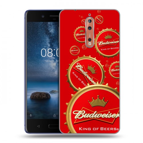 Дизайнерский пластиковый чехол для Nokia 8 Budweiser