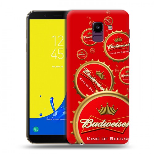 Дизайнерский пластиковый чехол для Samsung Galaxy J6 Budweiser