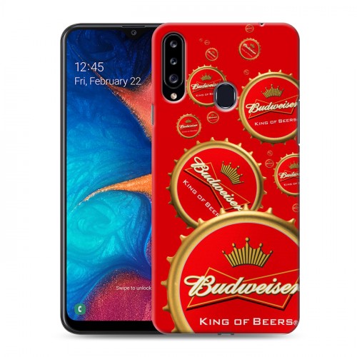 Дизайнерский пластиковый чехол для Samsung Galaxy A20s Budweiser