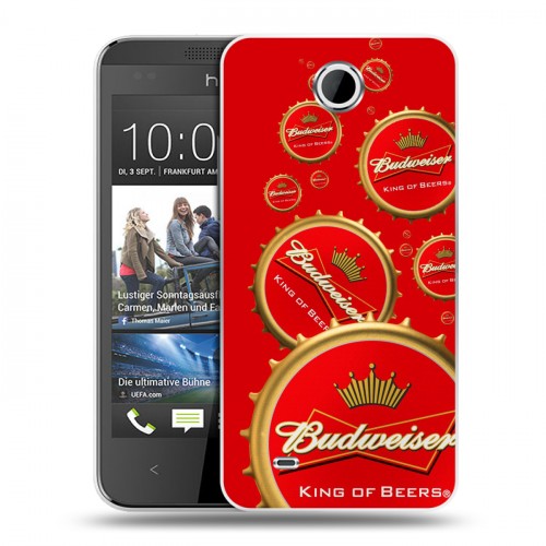 Дизайнерский пластиковый чехол для HTC Desire 300 Budweiser