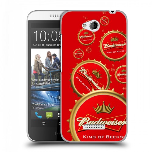 Дизайнерский пластиковый чехол для HTC Desire 616 Budweiser