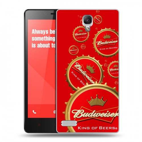 Дизайнерский силиконовый чехол для Xiaomi RedMi Note Budweiser