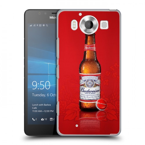 Дизайнерский пластиковый чехол для Microsoft Lumia 950 Budweiser