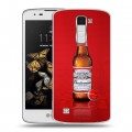 Дизайнерский пластиковый чехол для LG K8 Budweiser