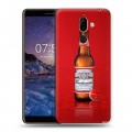 Дизайнерский пластиковый чехол для Nokia 7 Plus Budweiser