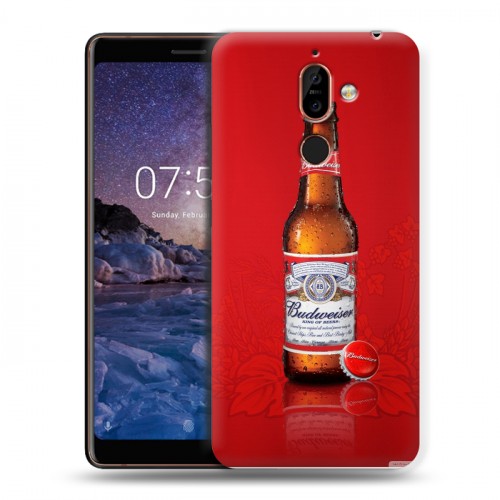 Дизайнерский пластиковый чехол для Nokia 7 Plus Budweiser