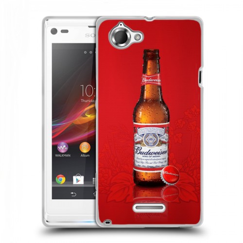 Дизайнерский пластиковый чехол для Sony Xperia L Budweiser