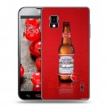 Дизайнерский пластиковый чехол для LG Optimus G Budweiser