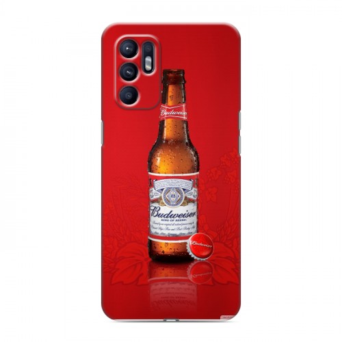 Дизайнерский силиконовый с усиленными углами чехол для OPPO Reno6 Budweiser