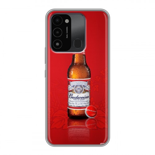 Дизайнерский силиконовый с усиленными углами чехол для Tecno Spark Go 2022 Budweiser