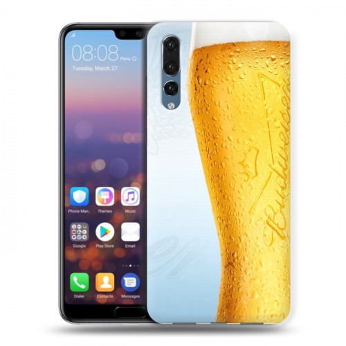 Дизайнерский силиконовый с усиленными углами чехол для Huawei P20 Pro Budweiser