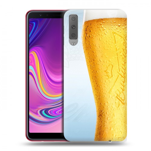 Дизайнерский силиконовый с усиленными углами чехол для Samsung Galaxy A7 (2018) Budweiser