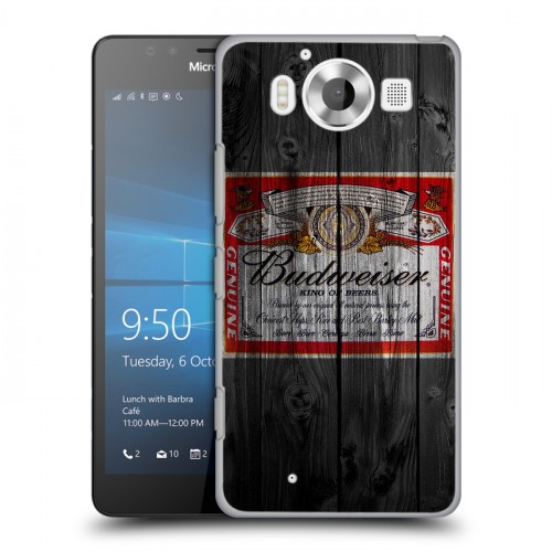 Дизайнерский пластиковый чехол для Microsoft Lumia 950 Budweiser