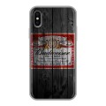 Дизайнерский силиконовый чехол для Iphone x10 Budweiser